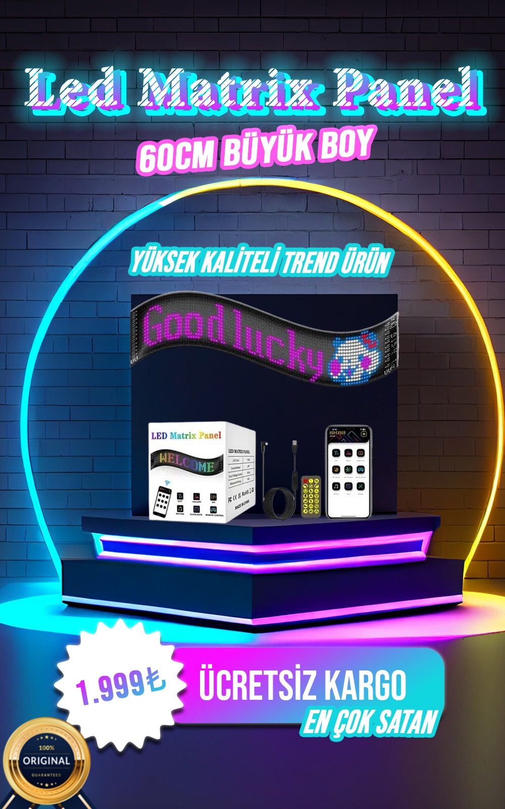 60 CM Büyük Boy Led Matrix Orijinal Ürün Sipariş Ver
