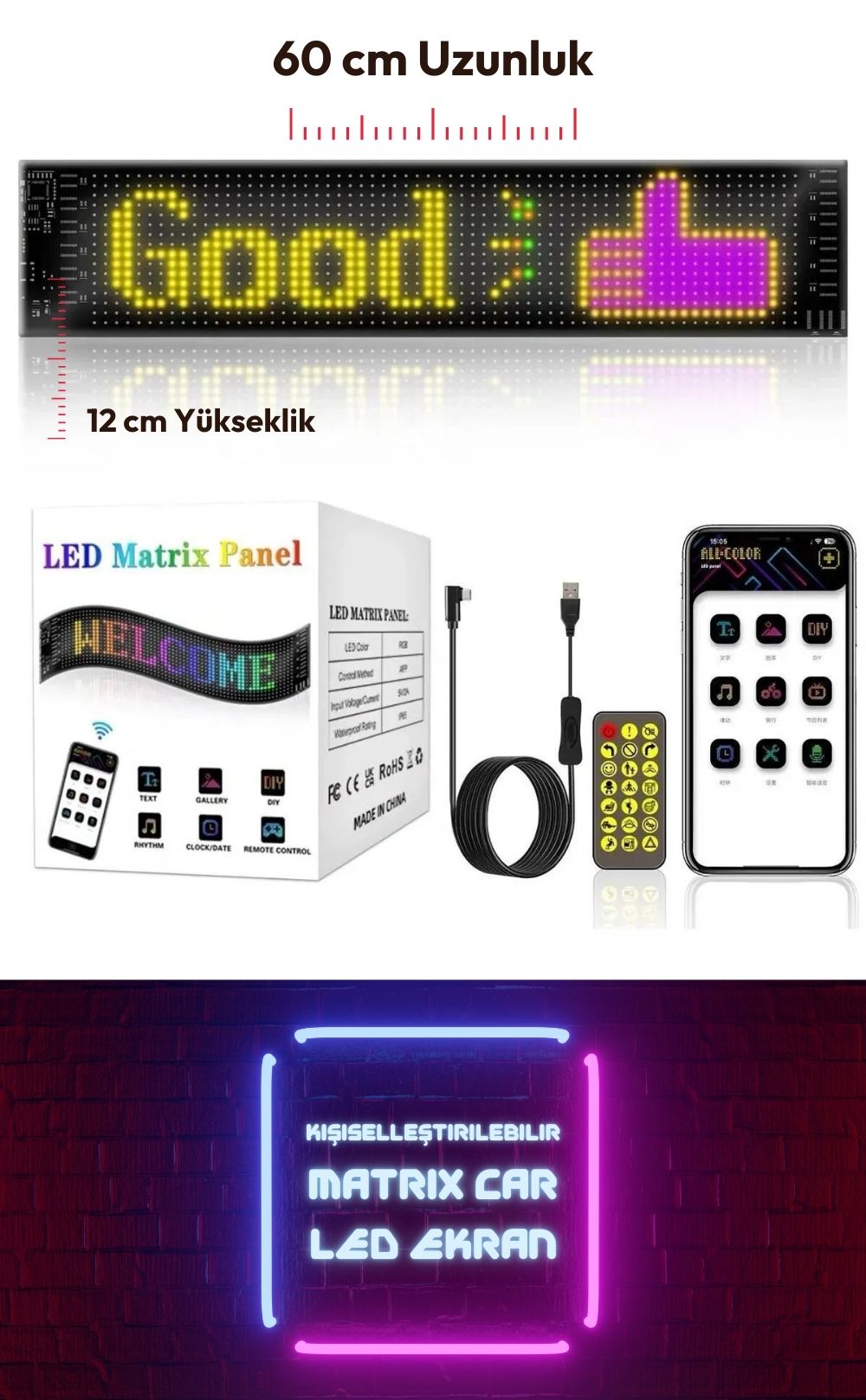 Led Matrix Panel Ürün Kutu İçerik ve Özellikleri